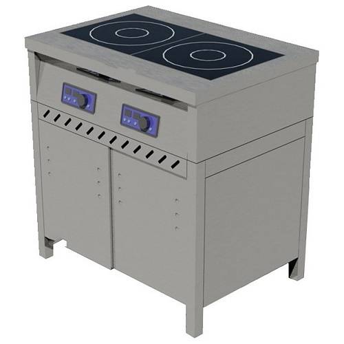 Плита индукционная ЦМИ ПИ-2 (820х600мм) на закрытой подставке, двери-купе Плита индукционная ЦМИ ПИ-2 (820х600мм) на закрытой подставке, двери-купе