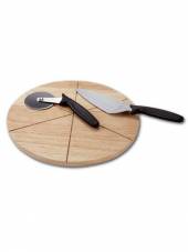 Доска для подачи пиццы d=340*20 мм. на 6 сегментов, бук 1805