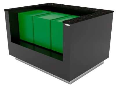 Прилавок для 2-х стопок подносов Stone Island Gastrolux ПНП-1010/SI