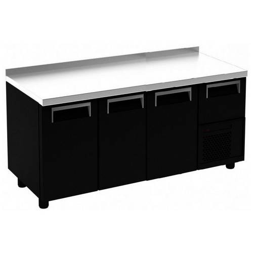 Стол холодильный T57 M3-1 9005-29 корпус черный, с бортом, планка (BAR-360)