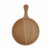 Доска для подачи круг. 260*20 мм. с желобком и ручкой, бук 1856