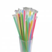 Трубочка для коктейля 0,5*21см. цветная гофрир. 700шт/уп. в ИНДИВИД. УП. /12/