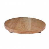 Доска для подачи пиццы d=400*20 мм. на 6 сегментов с ножками, бук 1852