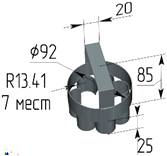 Форма кондитерская "Семицветик вырубка" d=90мм h=20мм нерж.