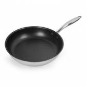 Сковорода 260/55мм нерж. с рифленым дном антиприг. покрытие, Luxstahl кт2917 Сковорода 260/55мм нерж. с рифленым дном антиприг. покрытие, Luxstahl кт2917