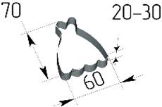 Форма кондитерская "Платье" 70х60мм h=20мм нерж.