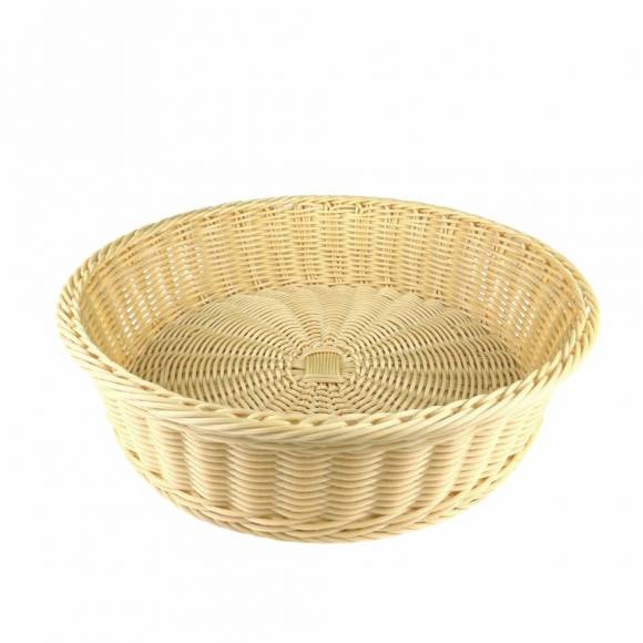 орзина для хлеба круглая 35*10 см. бежевая полиротанг MGprof 75265