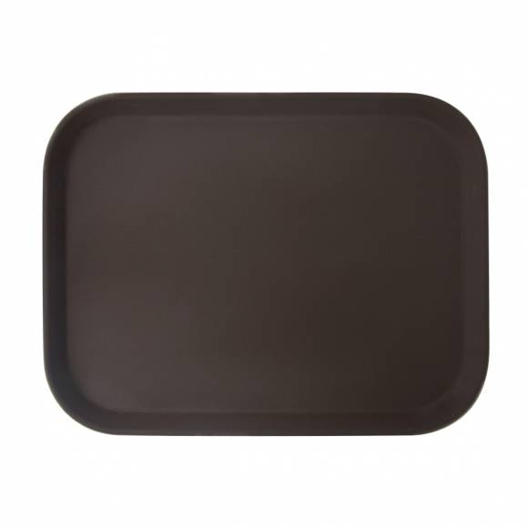 Поднос прорезиненный прямоугольный 500х380х25 мм коричневый [1520CT Brown]
