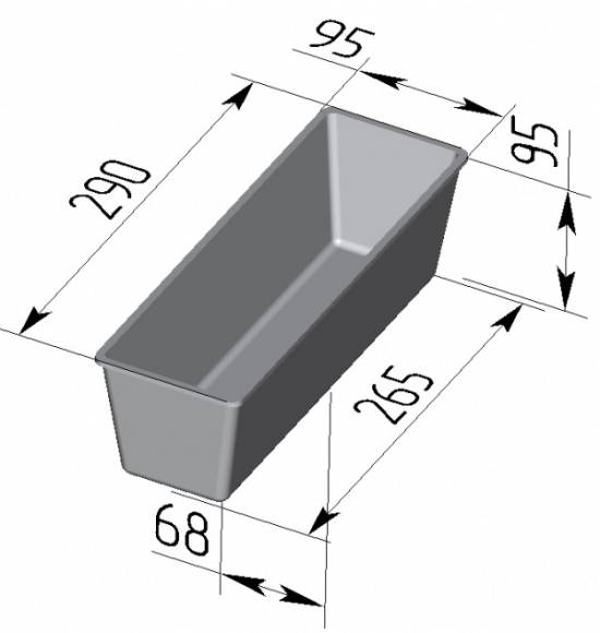 Форма для хлеба Спика 4 Л Тостерная (290х95х95мм) 4 секции Форма для хлеба Спика 4 Л Тостерная (290х95х95мм) 4 секции