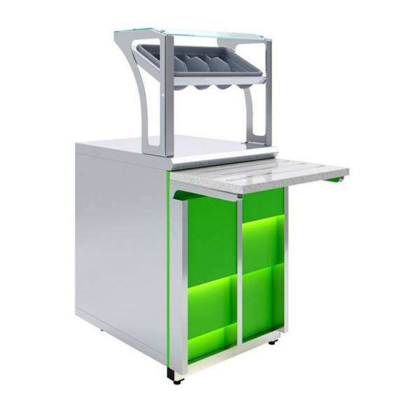 Прилавок для приборов и подносов Neon Luxstahl ПП (С)-600 Premium