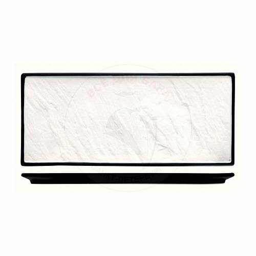 Блюдо прямоугольное 350х250мм с черным основанием PROFF CUISINE фарфор 99000156 /1/