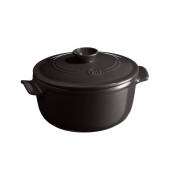 Кастрюля 2,5 л. d=22,0 см. h=15,5 см. с крышкой черная керамика Emile Henry 794525 Кастрюля 2,5 л. d=22,0 см. h=15,5 см. с крышкой черная керамика Emile Henry 794525