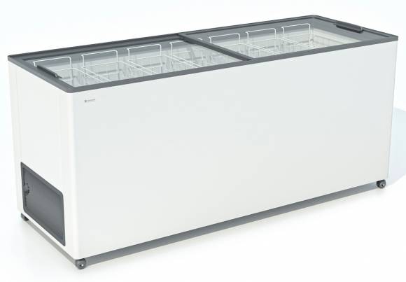 Ларь морозильный Frostor F 600 С серый с прямым стеклом