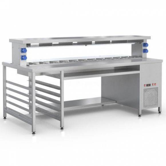 Стол фасовочный островной с охл. ванной и тепловой пов. RoboLabs СФО-240 Стол фасовочный островной с охл. ванной и тепловой пов. RoboLabs СФО-240