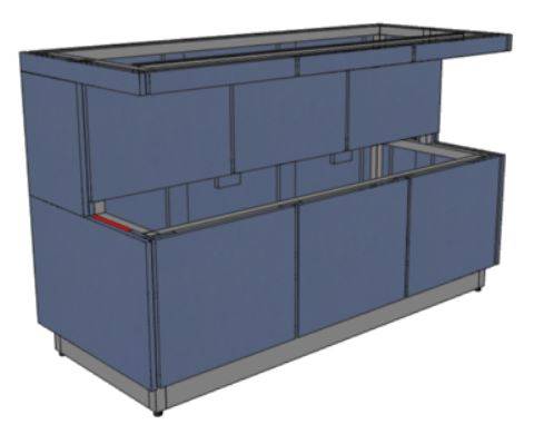 МОНТ 1500х700х860 серия RD1 Каркас с обшивкой ЛДСП, полка для тарелок МОНТ 1500х700х860 серия RD1 Каркас с обшивкой ЛДСП, полка для тарелок