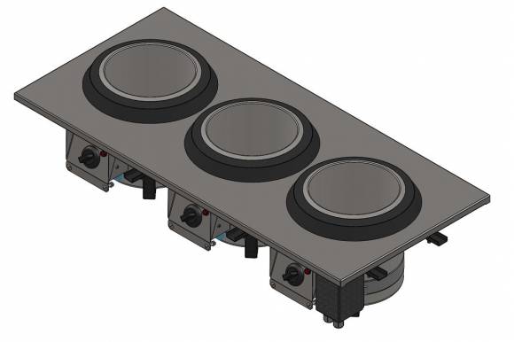 Мармит для первых блюд (3 супницы 10л) компактный встраиваемый RM32DK Drop In 1090x500x300мм