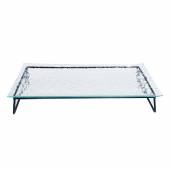 Блюдо для выкладки стеклянное с металлическим основанием 400*190*75 мм P.L. P2329