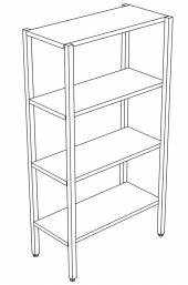 СТП4 стеллаж производственный 4 полки 1800*800*1500 СТП4 стеллаж производственный 4 полки 1800*800*1500