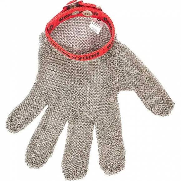 Перчатка защитн. д/разд.мяса,раз.М сталь нерж. ,230*160 мм металлич.,красный Paderno 48505-02