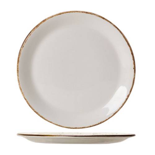 Тарелка мелкая «Браун Дэппл»; фарфор; D=23см; белый, коричнев. 1714 0543