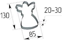 Форма кондитерская "Ангел" 130х85мм h=20мм нерж.