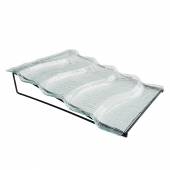 Блюдо для выкладки стеклянное с металлическим основанием 390*300*90 мм P.L. P2083