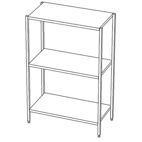 СТП3 стеллаж производственный 3 полки 1000*300*1500