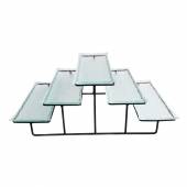 Сет из пяти стеклянных блюд для выкладки на металлическом основании 360*245*150 мм P.L. P2131