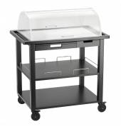 Тележка сервировочная для сыра и десерта с крышкой, 3 уровня, МДФ цвета венге Pintinox 97150735 Тележка сервировочная для сыра и десерта с крышкой, 3 уровня, МДФ цвета венге Pintinox 97150735