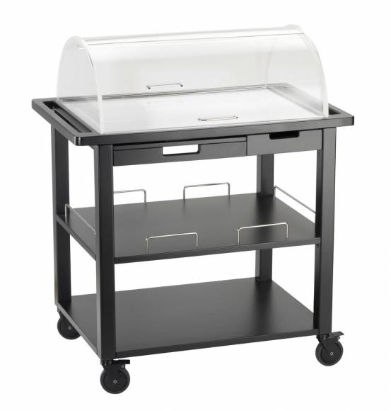 Тележка сервировочная для сыра и десерта с крышкой, 3 уровня, МДФ цвета венге Pintinox 97150735 Тележка сервировочная для сыра и десерта с крышкой, 3 уровня, МДФ цвета венге Pintinox 97150735