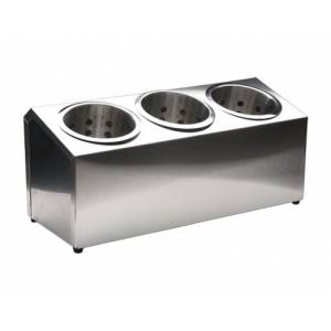 Емкость для столовых приборов 3 перфорированных стакана нерж. 532  DLDC /8/