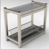 Полка для сушки тарелок и стаканов 2-х уровневая 900*300*500 (нерж) с поддоном Полка для сушки тарелок и стаканов 2-х уровневая 900*300*500 (нерж) с поддоном