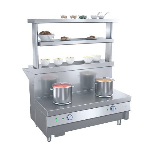 Мармит 1-х блюд 2-конф. М1-2.1200-02-О Atesy (Ривьера) (1200мм) с отверстием под полку