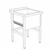 ВМ1 Ванна моечная сварная 1-а секционная 700*400*850 гл.300 с бортом