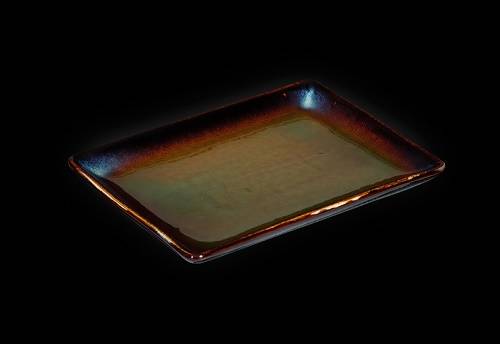 Блюдо прямоугольное 228х162мм Corone Verde синий+зеленый HL497040 фк0715