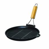 Сковорода-гриль d=27 см. h=2 см. чугун. рифлен. с дерев. ручкой Abert V829972BT27