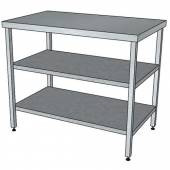 СП2П стол производственный с 2-мя полками и без борта 1000*800*850