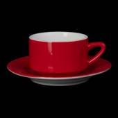 Чайная пара 250мл Corone Gusto красная фк1741 Чайная пара 250мл Corone Gusto красная фк1741