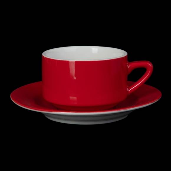 Чайная пара 250мл Corone Gusto красная фк1741 Чайная пара 250мл Corone Gusto красная фк1741