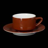 Чайная пара 250мл Corone Gusto коричневая фк1743 Чайная пара 250мл Corone Gusto коричневая фк1743