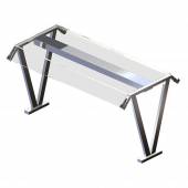 Полка настольная V-образная Gastrolux ПН-194/V/З закаленное стекло, без подсветки, нерж.сталь