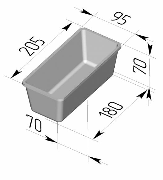 Форма для хлеба Спика 10-4 (205 х 95 х 75 мм)