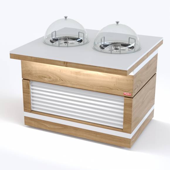 Прилавок диспенсер для тарелок тепловой островной RBN42HSI-ЖЖ ШС Filin 1150x1100x860мм