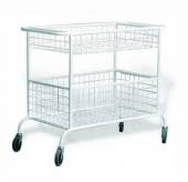 Тележка для белья МТ2 ОЛДАК медицинская, 2 сетчатые корзины Тележка для белья МТ2 ОЛДАК медицинская, 2 сетчатые корзины