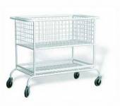 Тележка для белья МТ3 ОЛДАК медицинская, сетчатая корзина, полка с ограничителем Тележка для белья МТ3 ОЛДАК медицинская, сетчатая корзина, полка с ограничителем