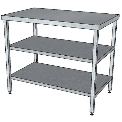 СП2П стол производственный с 2-мя полками и без борта 1200*500*850