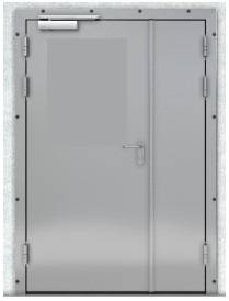 Распашная дверь двухств. технологическая РДДТ(ОН)-1300.2100-40  рама в обхват, доводчик