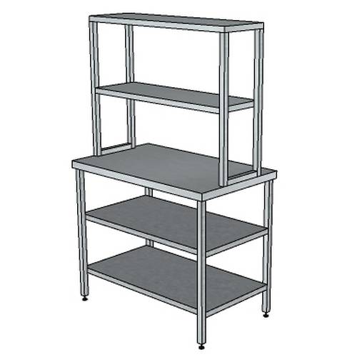 СП2ПДП2 стол произв.1700*800*1650 с 2-мя нижними и 2-мя верхними полками и без борта 