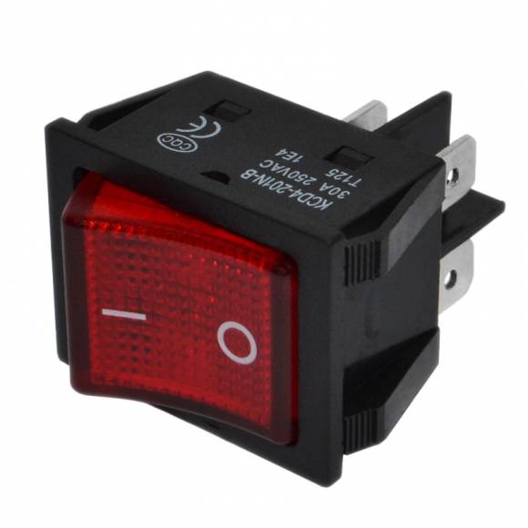 Кнопка KCD2-201N 16А 250VAC T125 1E4 красная/зеленая
