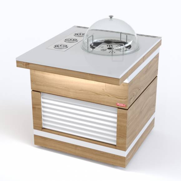 Прилавок диспенсер для тарелок тепловой пристенный левый RBN41HSW-Ж ШС Filin 825x950x860мм Прилавок диспенсер для тарелок тепловой пристенный левый RBN41HSW-Ж ШС Filin 825x950x860мм